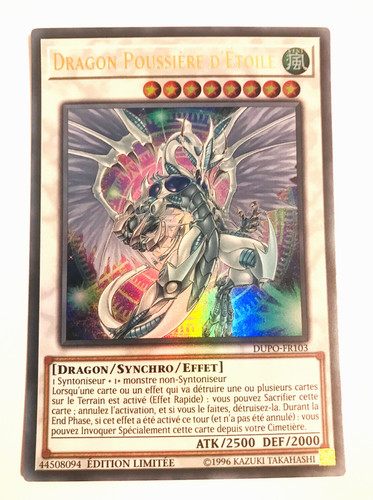 Carte yugioh dragon poussière - yugioh,