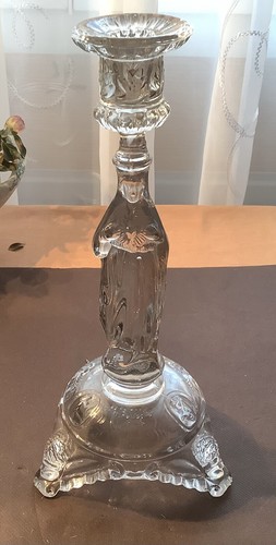 Joli bougeoir verre moulé - bougeoir,