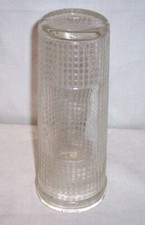 ANTIQUE 8 1/2 " X 3 5/16 "  TALL GLASS COFFEE WALL GRINDER MILL CATCH CUP OLD