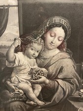 NOTRE-DAME-DES-RAISIN. GRAVURE D'APRÈS MIGNARD. CADRE D'ÉPOQUE. PARIS. XIXÈME.