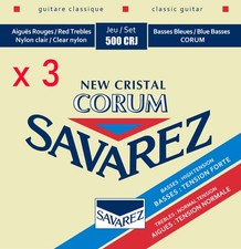 Lot de 3 jeux Savarez New cristal Corum 500CRJ tension Mixte Guitare classique