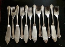Couverts à Poisson DEETJEN Métal Argenté /silver Metal Fish Cutlery