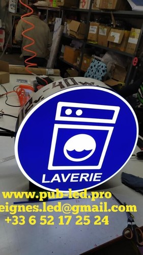 Enseigne led laverie - enseigne,