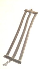 BRACELET 3 BANDES TUBOGAZ STYLE ART DECO couleur argent