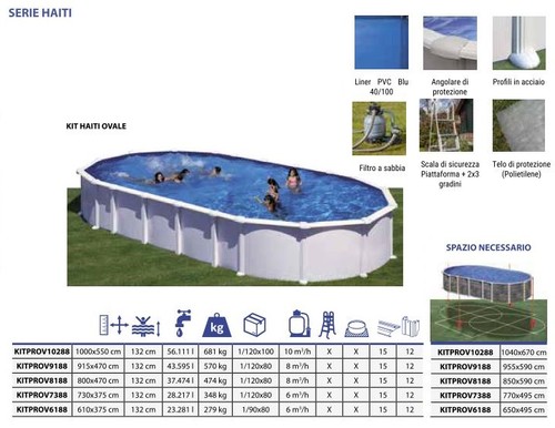 Piscine hors sol ovale - , en