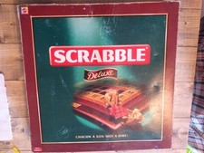 Jeu de société: SCRABBLE DE LUXE PLATEAU TOURNANT EN BOIS  MATEL COMPLET VINTAGE