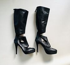 Bottes sexy cuir ajouré talon haut plateforme SIMPLE made in Italy - P. 40