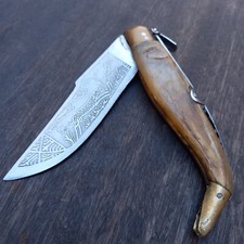 Grand Couteau Espagnol à Palme 24,50  Cm Manche En Corne 