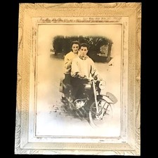 Superbe Grande Photo Encadrée Moto Ancienne 52 X 42 Cm Triumph Harley …
