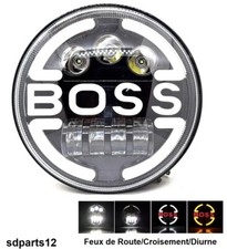 Phare à LED Rond 65W 7 inch Feu de Route Croisement Diurne Boss DRL Moto 4x4 VTT