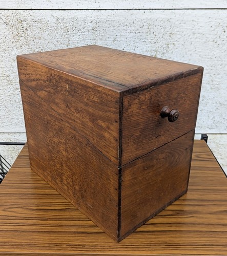 Ancienne boite fiches bois - ancienne,
