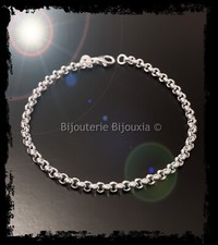 Bracelet Maille Jaseron En Argent Massif 925/1000 Bijoux Femme