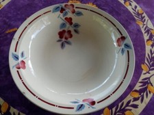 Plat Rond Creux Faience Saint Amand Céranord Modèle Nigéria Décor Floral 29,5cm