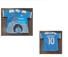 T-Shirt Bleu Ciel Maillot Souvenir Commémorative Maradona Supporter Naples