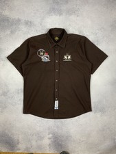 Chemise boutonnée marron à