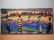 Tableau peinture personnage jeune client comptoir café bar discothèque 1