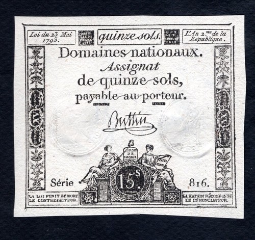 France assignat sols - de,