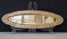 Argent ou métal argenté vermeillé - Joli plateau ovale - L. 30,5 x 9,5 cm - 1920
