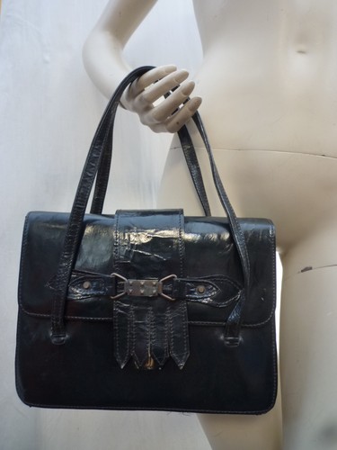Sac cuir vert anglais - sac, en