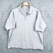 Chemise Polo Homme 2XL Gris Chiné 100% Coton Manches Courtes Col Classique Golf