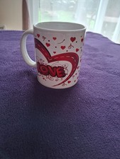 Tasse/mug love coeur blanc et