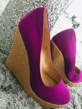 MAGNIFIQUE BALLERINE compensé FEMME POINTURE 36 VIOLET ET doré pailleté