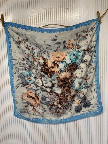 Foulard carré soie fleurs - soie,