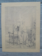 Dessin ancien 19ème portrait