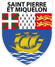 SAINT PIERRE ET MIQUELON 1 x GRAND ECUSSON Autocollant  9x8cm  BLASON