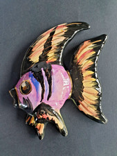 Vallauris, céramique murale émaillée, Poisson, circa 1960.