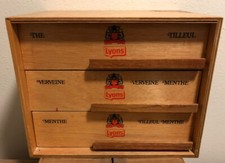 meuble de metier rare ancien pour thé LYONS indus bar bistro antique tea box