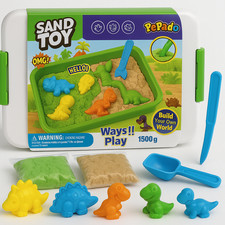 Kit Sable Magique 1,5kg (6 Sachets) avec Valisette – Dino – Jouet Sensoriel Mont