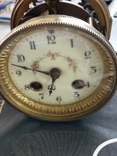 Ancien mouvement  de pendule de Paris complet cadran guirlande fleurie