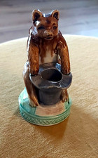 Pyrogène de comptoir en Faïence Barbotine Ours avec pot de miel et grattoir