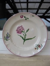 ASSIETTE DECORATION Faïence décor FLEURS 24,3cm