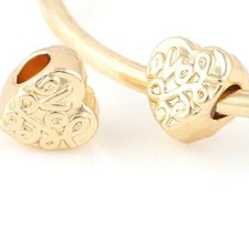 QTY 3- Gold Love Heart Charm