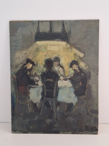 Huile sur panneau les - , joueurs