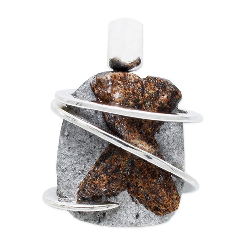 Staurolite stone pendant - staurolite,