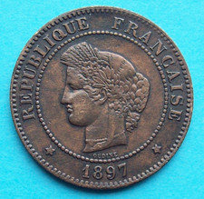 PIÈCE DE MONNAIE 5 CENTIMES 1897 A CÉRÈS FRANCE