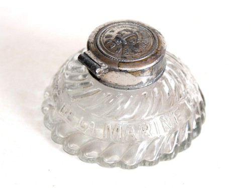 Old glass office inkwell ink - glass,