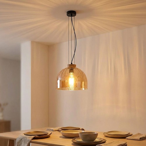 Globo lampe suspendue bois - lampe, en