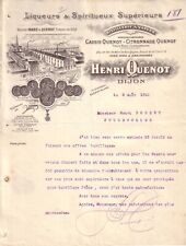 DIJON - FACTURE HENRI QUENOT - LIQUEURS & SPIRITUEUX , CASSIS CITRONNADE - 1910