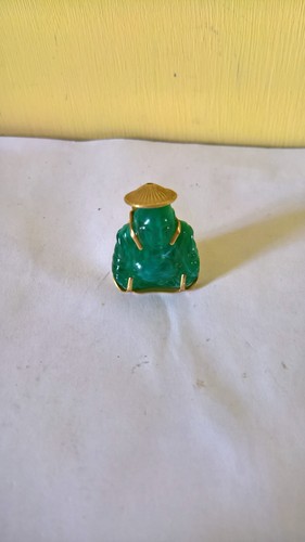 Ancien mini bouddha - assis, vert