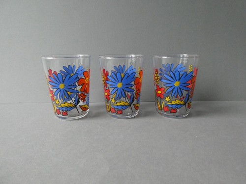 Verres décor de fleurs - 3, verres,