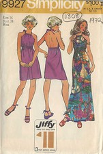 Patron De Couture Vintage 1972 B38" Robe (1308)