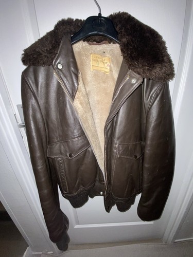 Blouson bombardier cuir - cuir, marron
