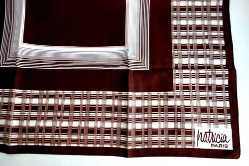 Foulard carré marron - foulard,