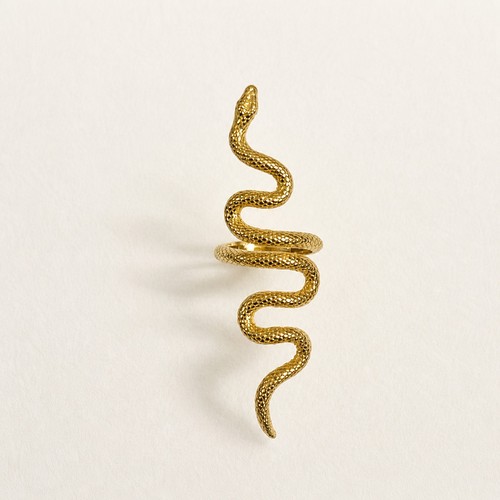 Bague serpent plaqué - , or