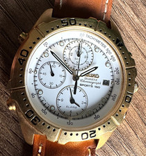 NOS Montre Chronographe Vintage Seiko Sports 150 7T42-6A00