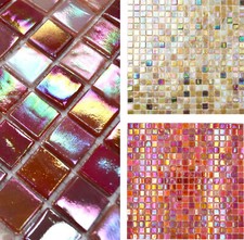 Pâte de Verre Carreaux Mosaique Orange Rouge Beige Braun Irisé Peinture à Effet